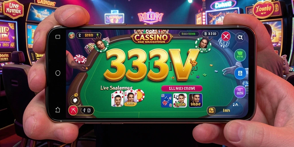 Tampilan gameplay langsung dengan dealer profesional di 333V.
