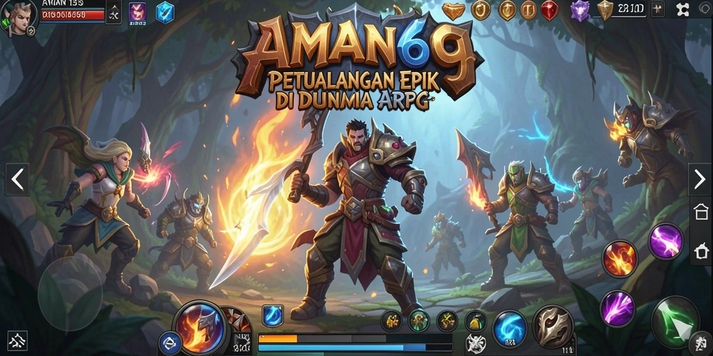 Screenshot gameplay ARPG di AMAN69 yang mendebarkan.