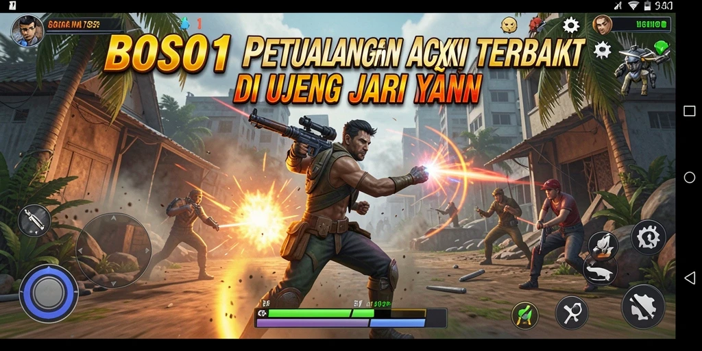 Tampilan gameplay seru dengan aksi menegangkan di BOS01.