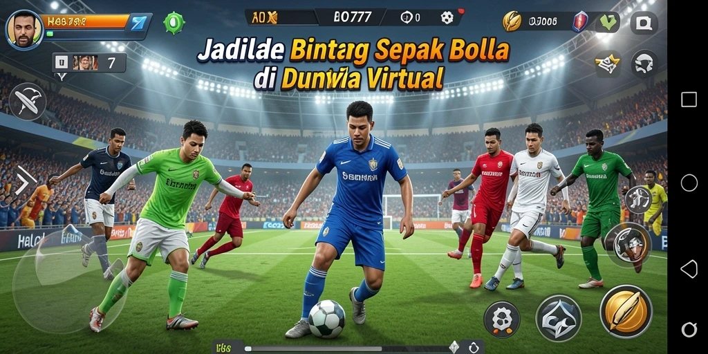 Tampilan gameplay HALO777 dengan aksi sepak bola yang mendebarkan.