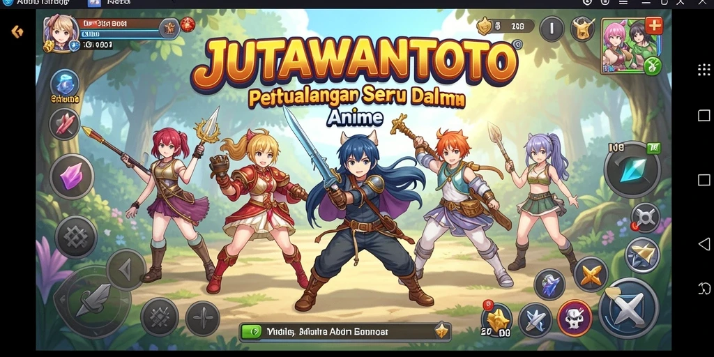 Gameplay seru JUTAWANTOTO yang menampilkan karakter Anime.