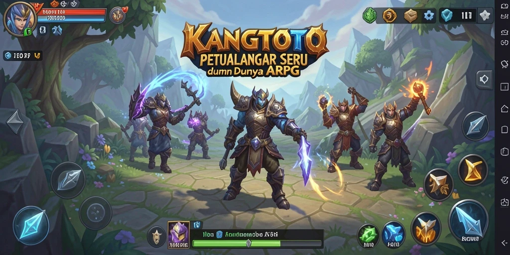 Screenshot gameplay KANGTOTO menampilkan pertempuran seru dalam dunia fantasi.