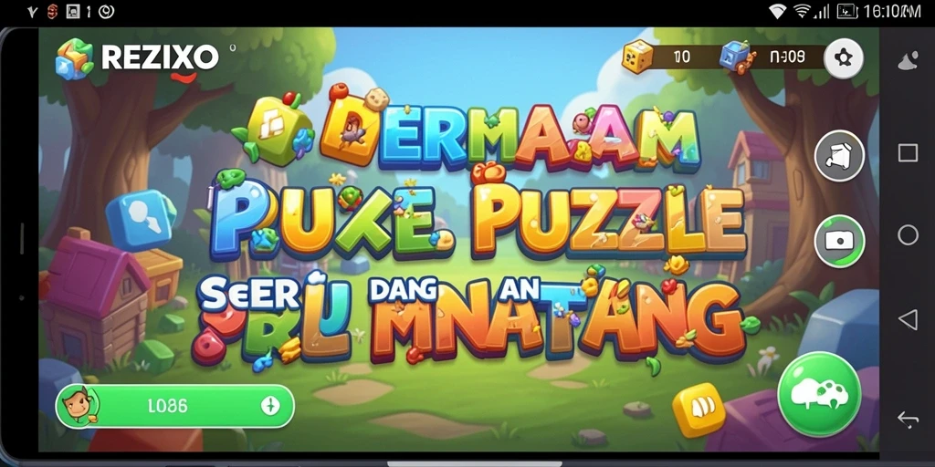 Gameplay menarik dan menantang pada permainan Puzzle REZIXO.