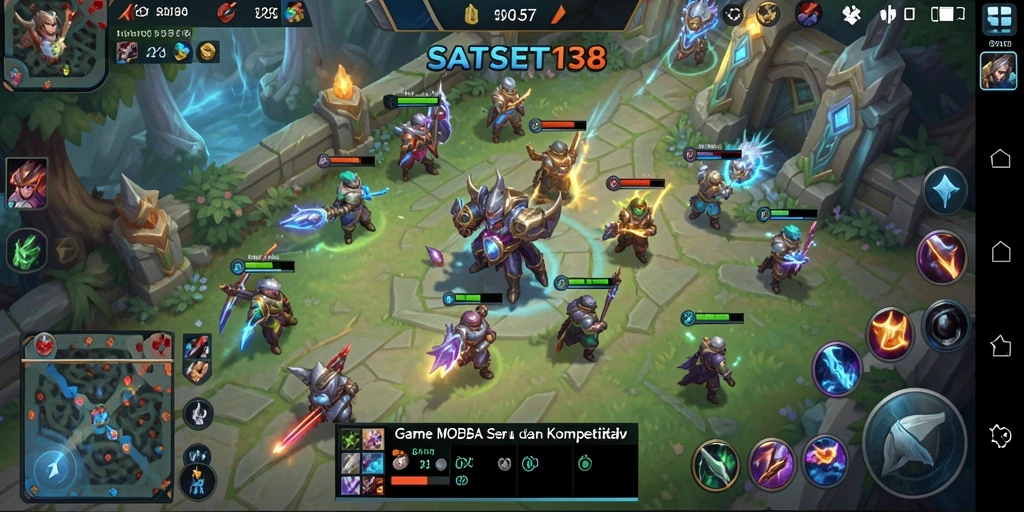 Tampilan gameplay menarik dari SATSET138 dalam pertempuran MOBA.