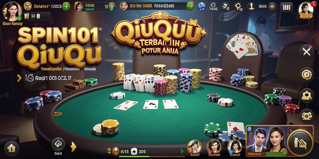 Screenshot gameplay SPIN101 menampilkan aksi seru permainan QiuQiu.