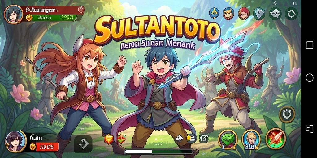 Screenshot dari gameplay SULTANTOTO yang penuh aksi Anime.