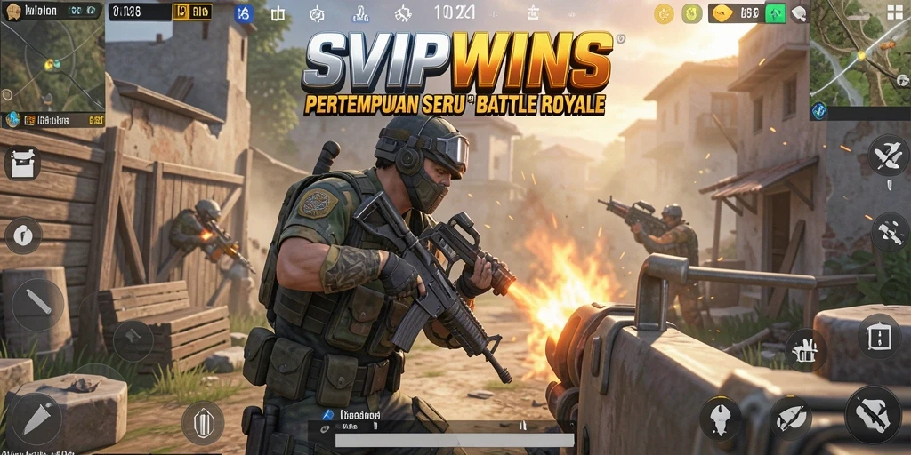 Tangkapan layar menampilkan aksi seru dalam game Battle Royale SVIPWINS.