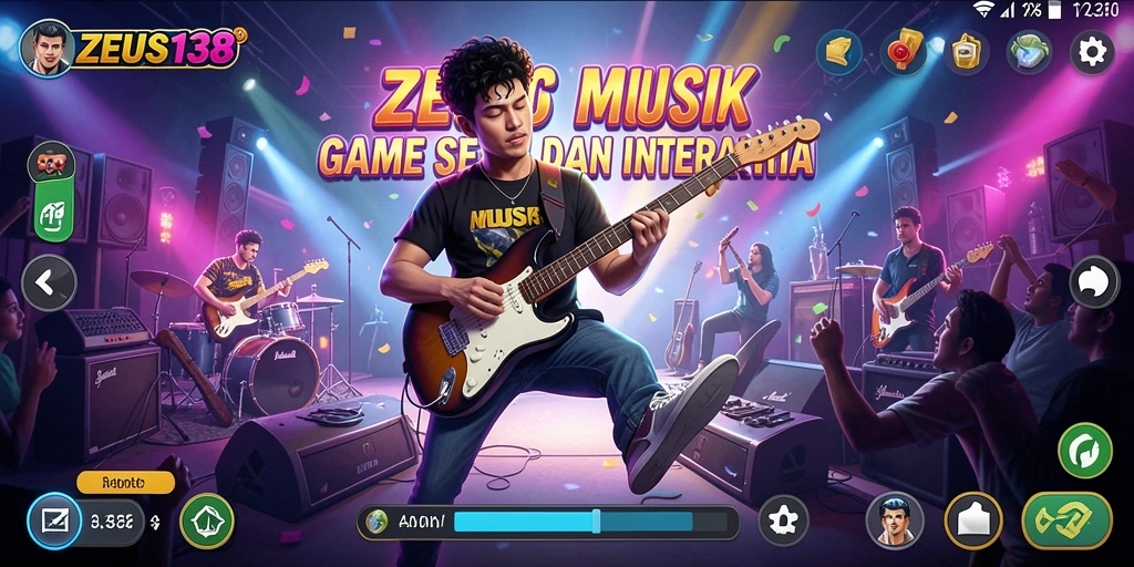 Screenshot game ZEUS138 menampilkan aktivitas bermain musik seru.